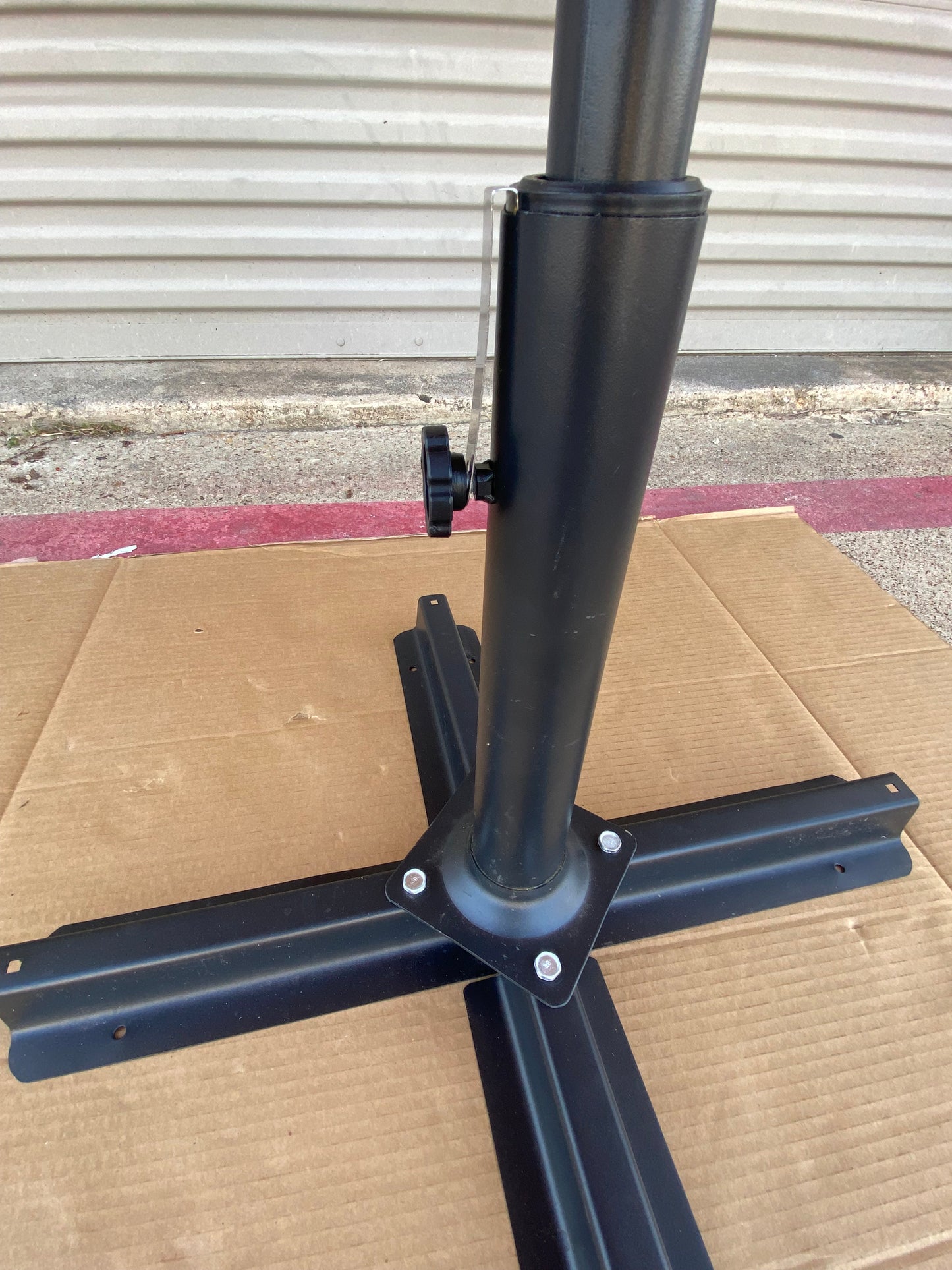 Wikiwiki 9 Foot. Solar 32 LED Lights Patio Umbrella Rectangle Crank Tan - (READ)