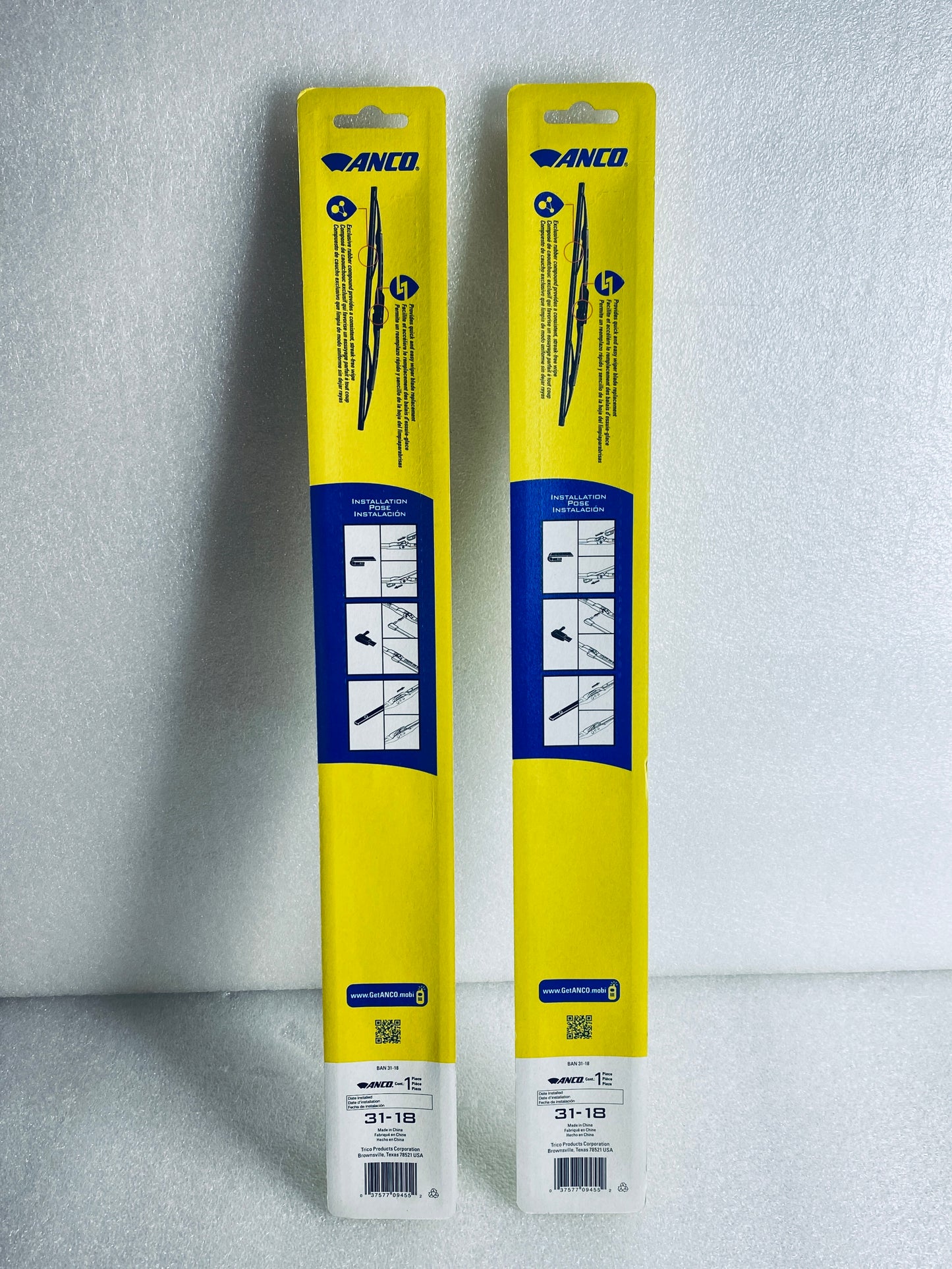 lot Of 2 New - Anco 31-18 Series 18" Wiper Blades