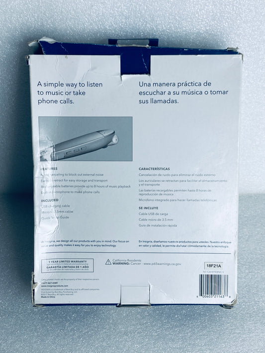 insignia Bluetooth Silver Noise-Canceling Wireless In-Ear Headset NS-CAHBTEBNC-S