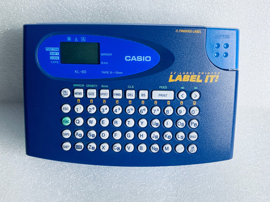 casio KL-60 EZ - Label Printer Label It! With 9mm Clear Tape/Black Ink