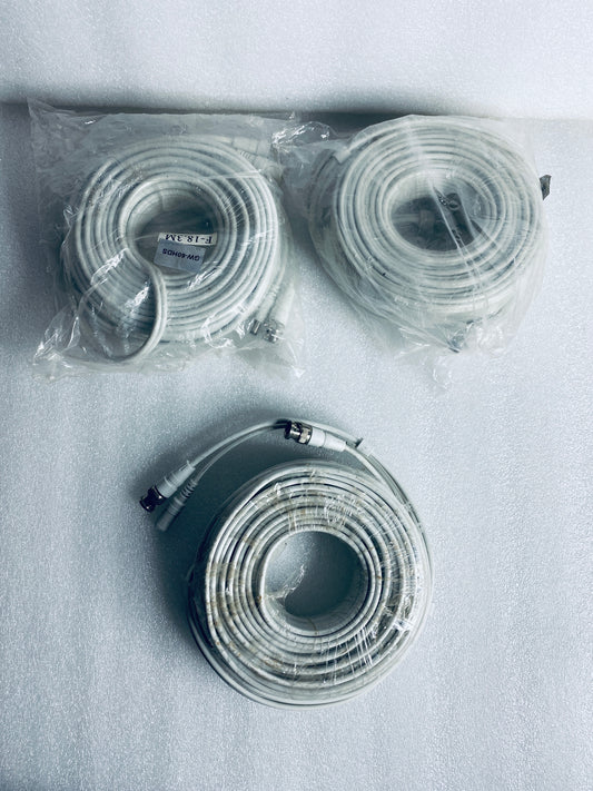 lot of 3 New Other - GW 60ft. White BNC Security Cables