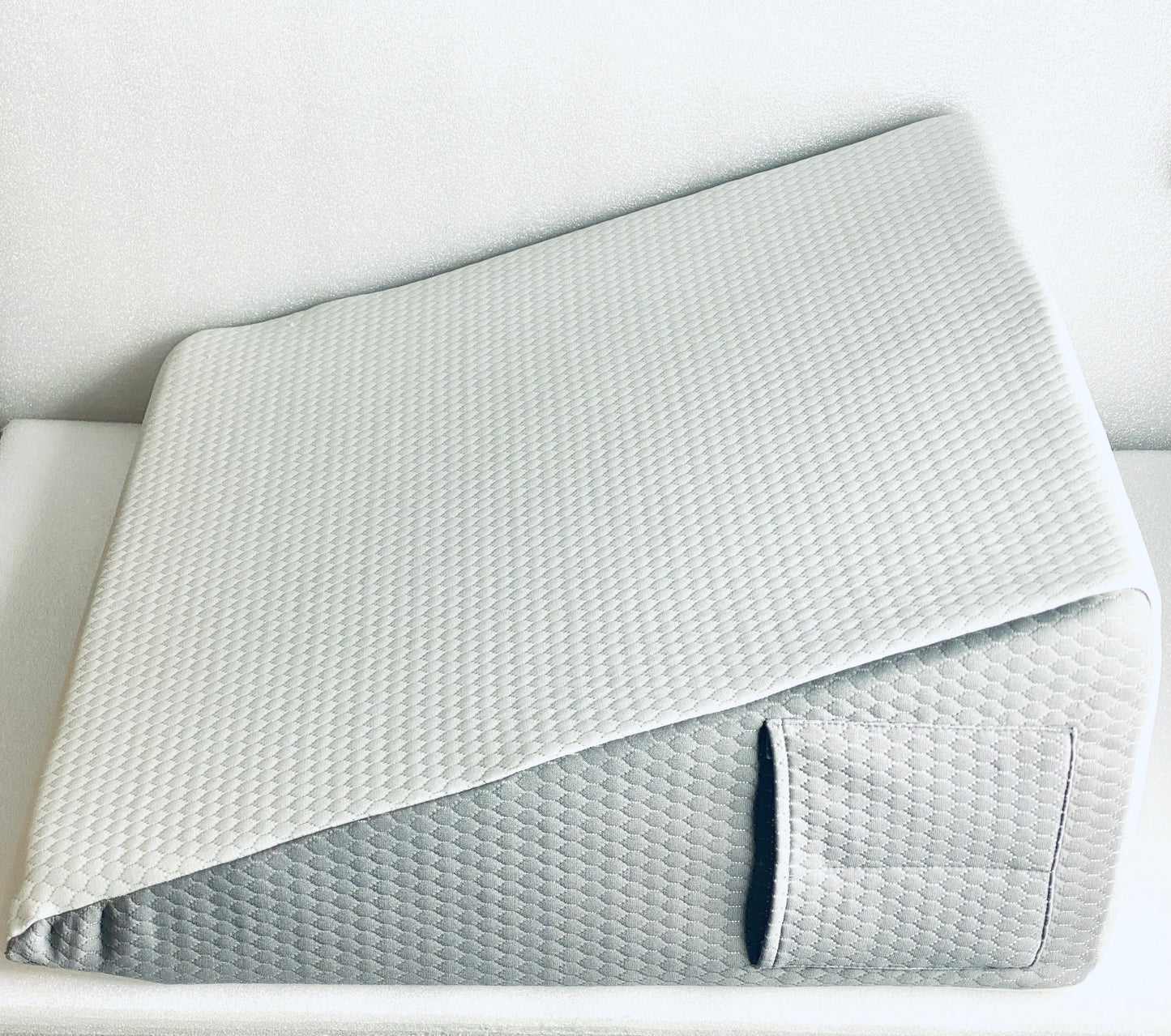 New Other 10" Cooling Memory Foam Bed Pillow Wedge For Sleeping, White Grey