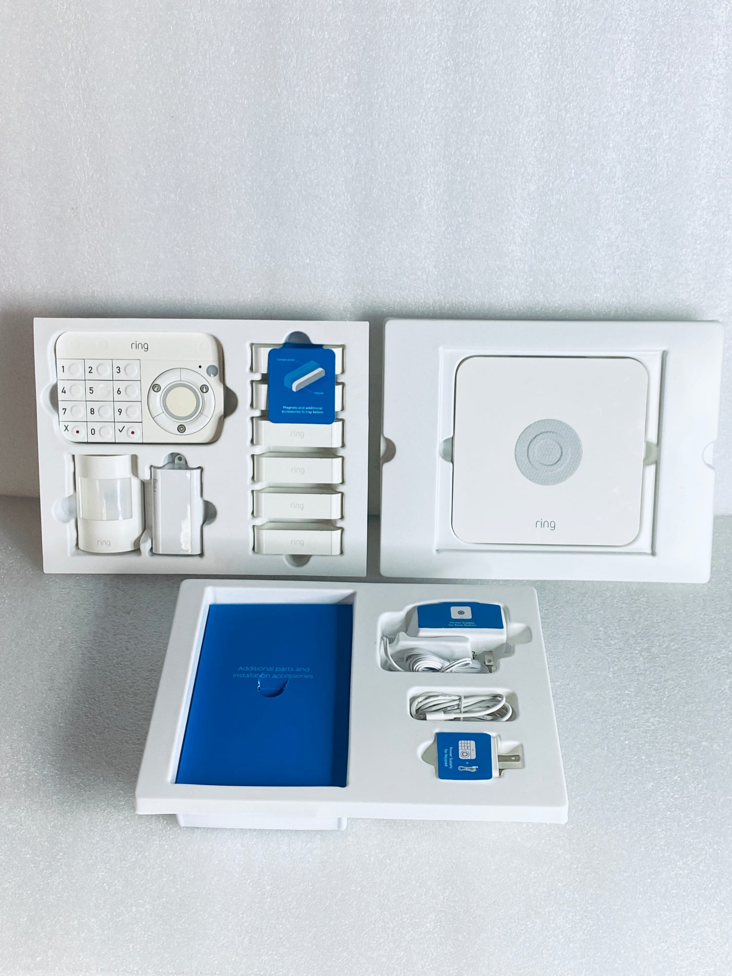 Ring 10Pc Wireless Home Alarm Security System Kit, White - (READ)