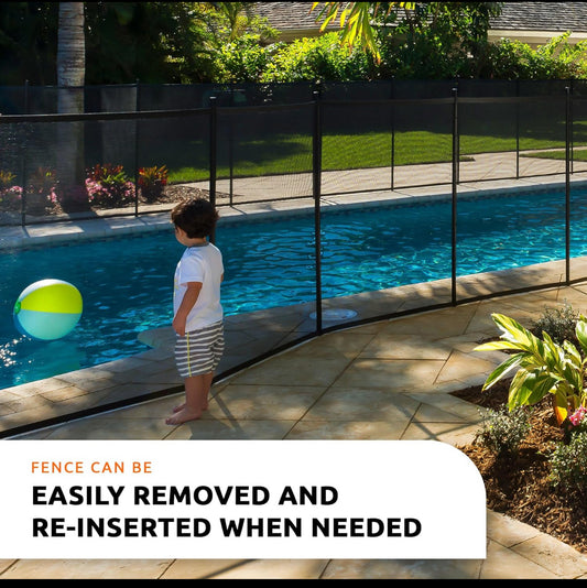 New Other - Life Saver Pool Fence DIY Black Mesh 4’ x 12’ Fencing Section Kit