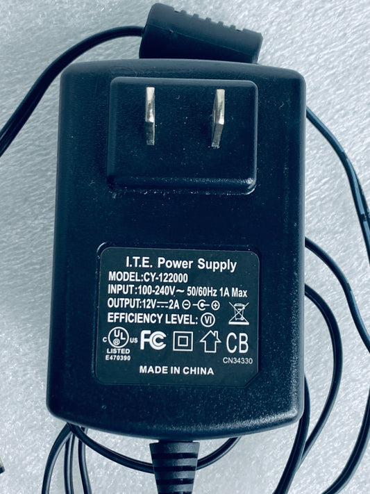 i.T.E CY-122000 12V 2A AC Adapter/Charger Power Supply Cord, Black - (READ)