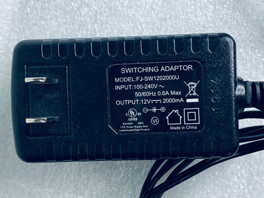 lot Of 3 - FJ-SW1202000U AC/DC 12V 0.6A Switching Adapter, Black - (READ)