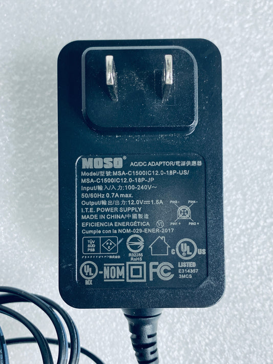 moso MSA-C1500IC12.0-18P-US/ 12V 1.5A AC/DC Adapter/Charger, Black