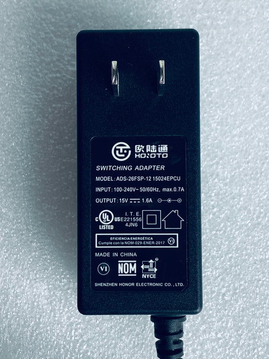 hoioto ADS-26FSP-12 15024EPCU AC/DC 15V 1.6A Switching Adapter, Black - (READ)
