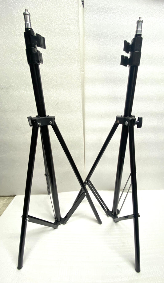 lot Of 2 - Tripod Stands, 43" to 90.5" Tall, Black - (READ)