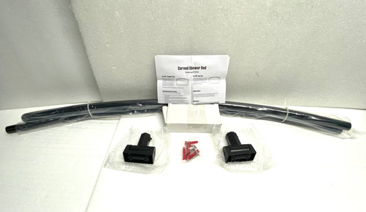 new Other -Prettyhome Curved Shower Curtain Rod For 60" Tub, Matte Black- (READ)