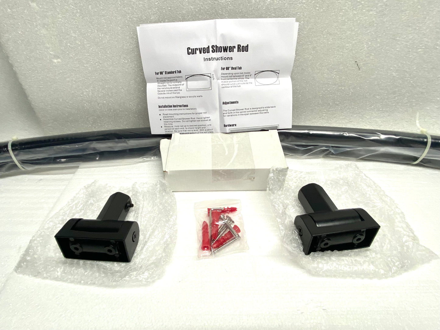 new Other -Prettyhome Curved Shower Curtain Rod For 60" Tub, Matte Black- (READ)