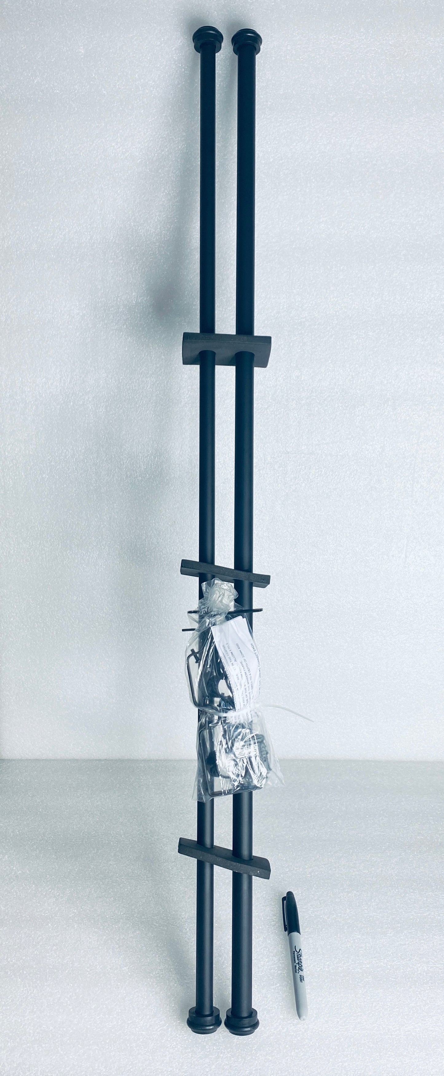 #95 - New Other - 36"-72" Matte Black Curtain Rods - (AS SHOWN)