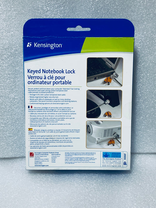 #223 - Open Box - Kensington Microsaver Keyed Notebook Lock, K64068F - (AS SHOWN)
