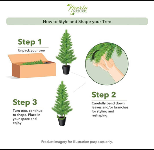 new Other - Nearly Natural 4’ Faux Cedar Outdoor Faux Cedar Pine Tree Planter
