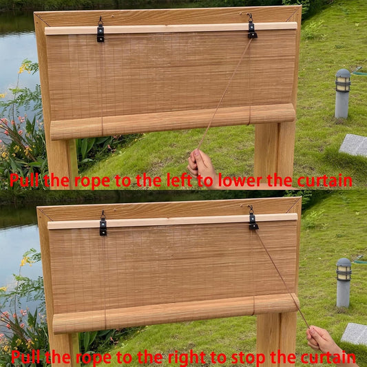 open Box - Xiuxiu Bamboo Window Roll Up Blind Shade, 24" x 74" - (READ)