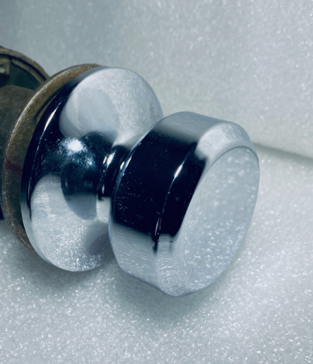 #164 - New Other - Schlage F10BWE625 Hall & Closet Bowery Passage Knob, Bright Chrome- (AS SHOWN)