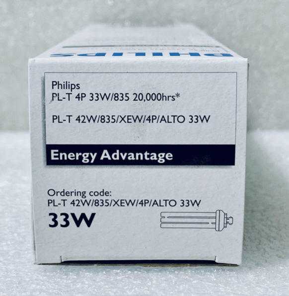 #188 - Lot Of 2 New - Philips Energy Advantage PL-T 835/4P/XEW Alto 33W, 4 Pin - (AS SHOWN)