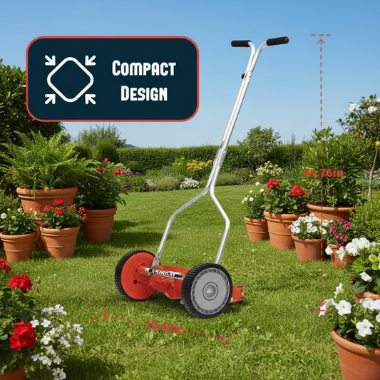 New Open Box American Lawn Mower Company 14in. 4-Blade Push Reel Lawn Mower, Red