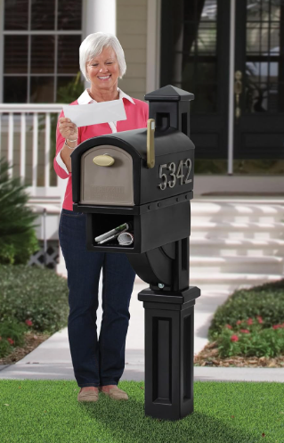 Step2 Mailmaster Hudson Large Black Mailbox With Magnetic Door