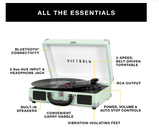 New Other Victrola Journey Bluetooth Suitcase Record Player, Green Olive