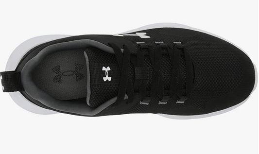 New Open Box Under Armour Essential Men's Running Shoe Size 9, Black & White