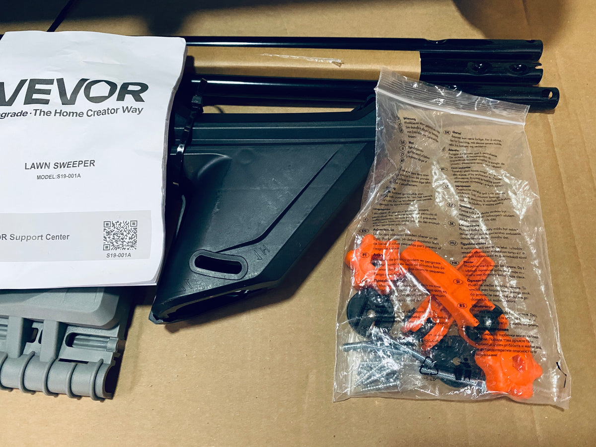 New Other Vevor 21in. Push Lawn Sweeper For Leaves & Grass, Black/Orange
