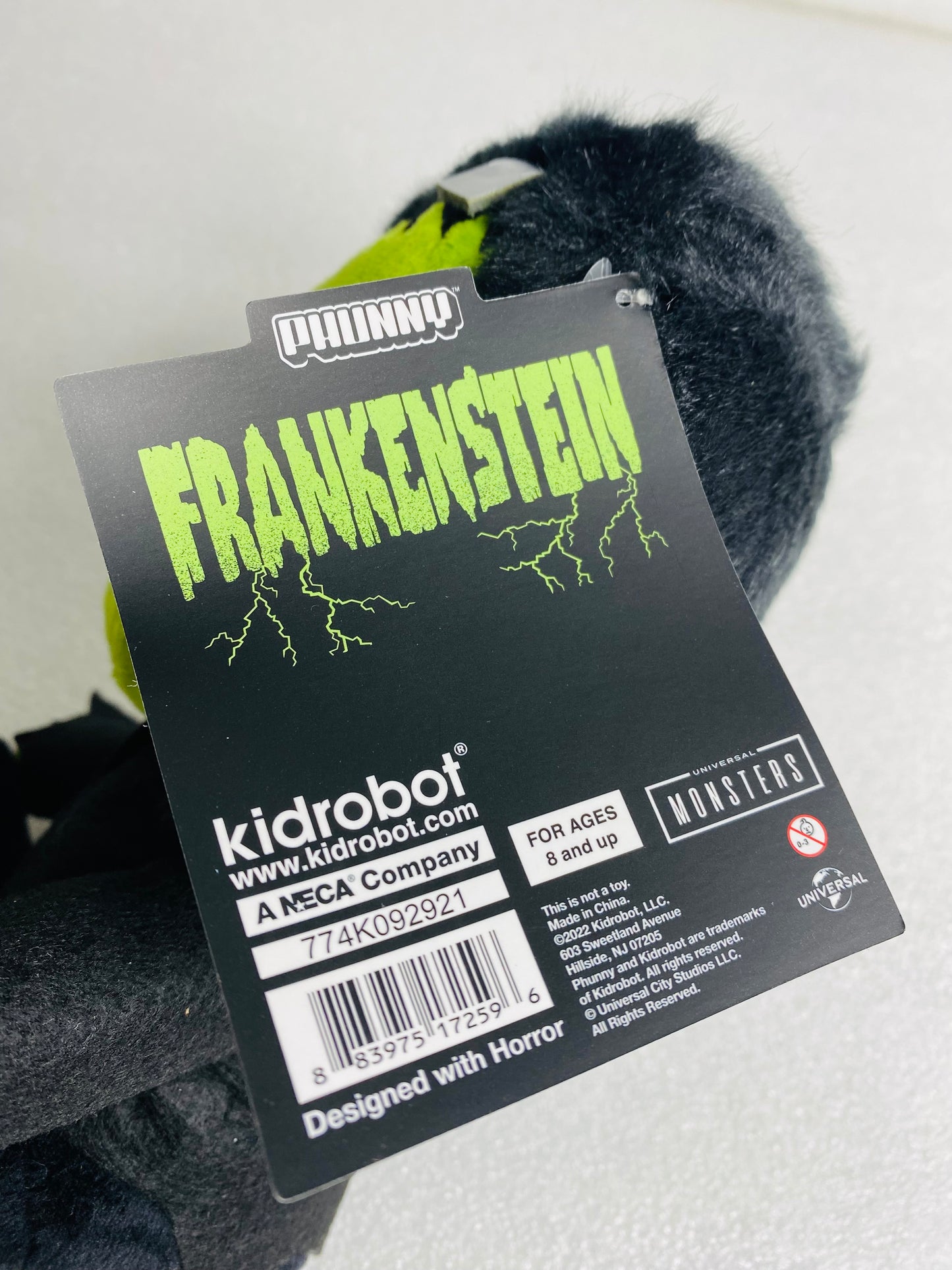 New Kidrobot Universal Monsters FrankenStein's Monster 8” Phunny Plush