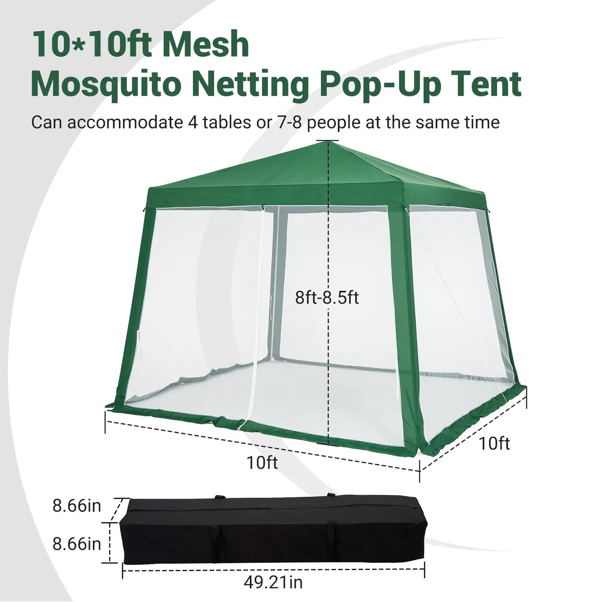 New Other Garvee 10'x10' Canopy Tent With Mosquito Net Walls, Green
