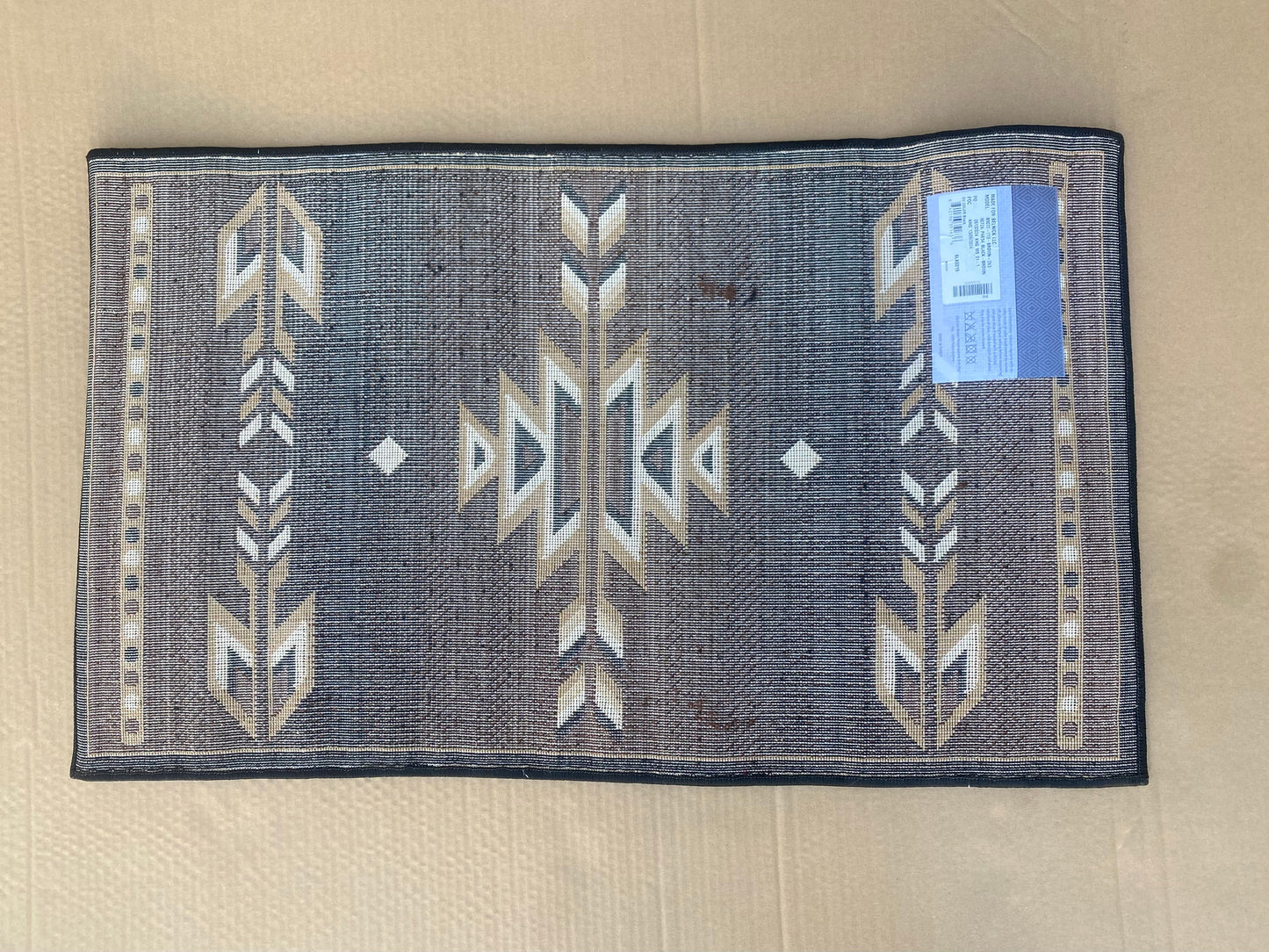 #154 - Masada Rugs Brown Southwest Area Rug, Approx. 39 3/4” x 23 1/2” - (IN CONDITION AS SHOWN)