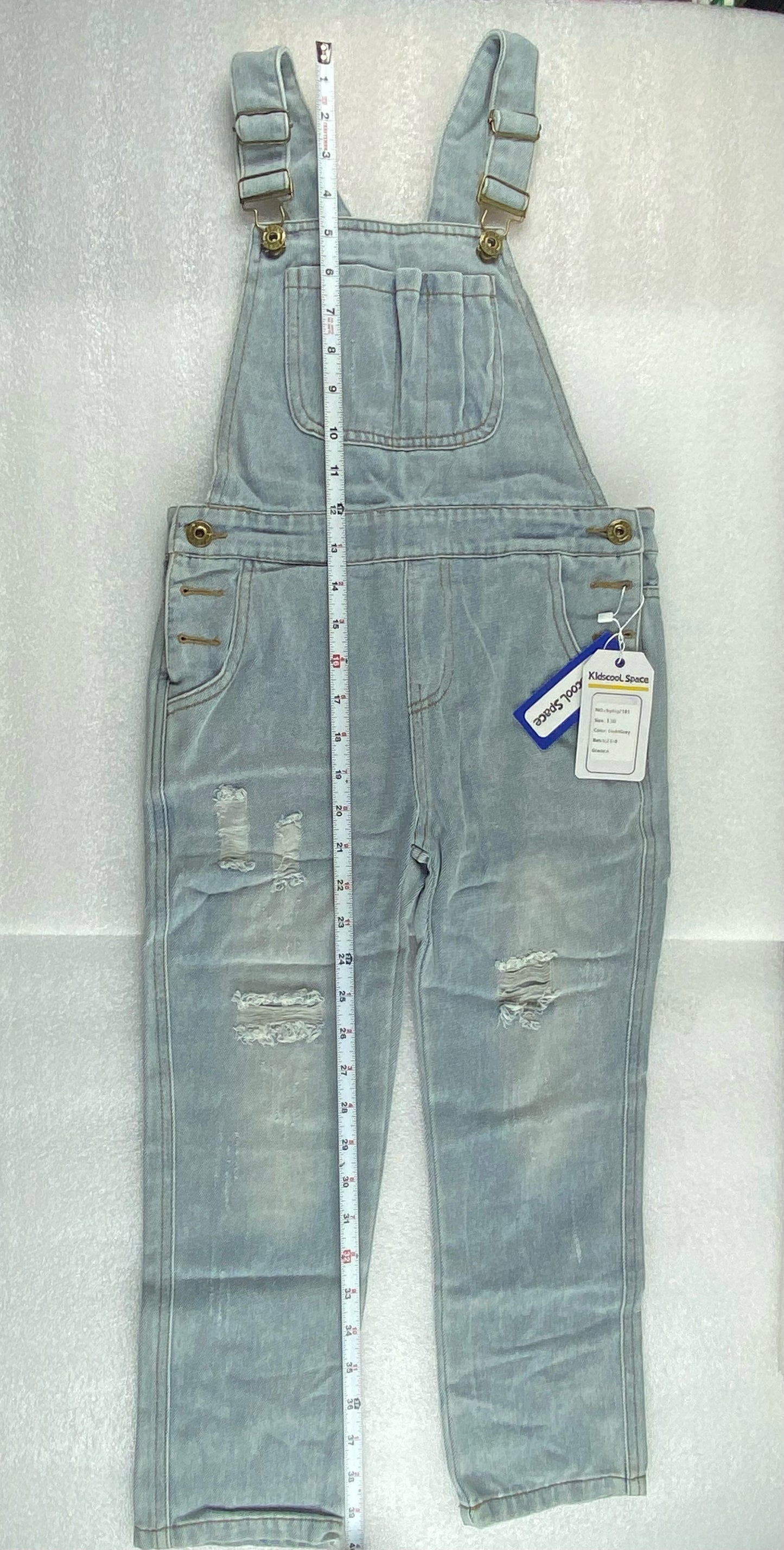 New Kidscool Space Size 8 Overall Denim, Light Grey