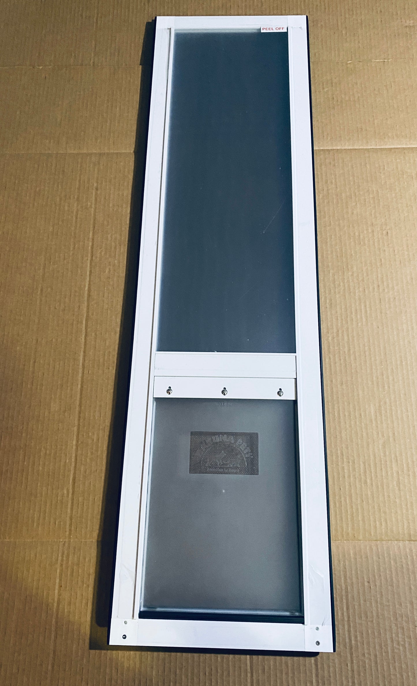New Open Box - Mesh Sliding Patio Pet Door (V2) + Clear Weather Resistant Panel