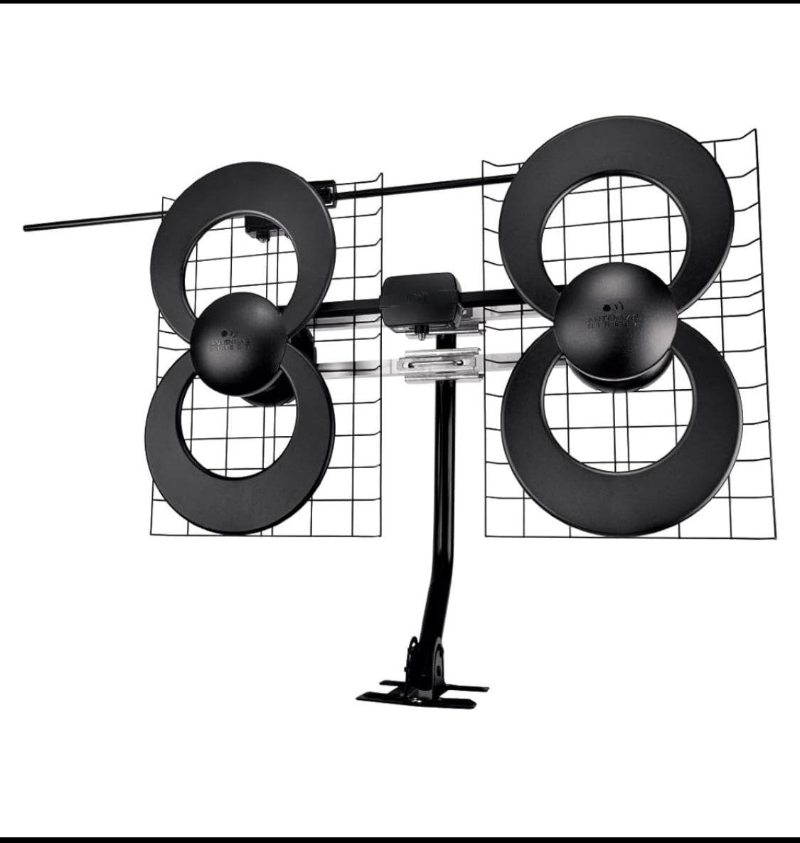 Antennas Direct ClearStream 4V Indoor Outdoor TV Antenna With 20” Mast, Black