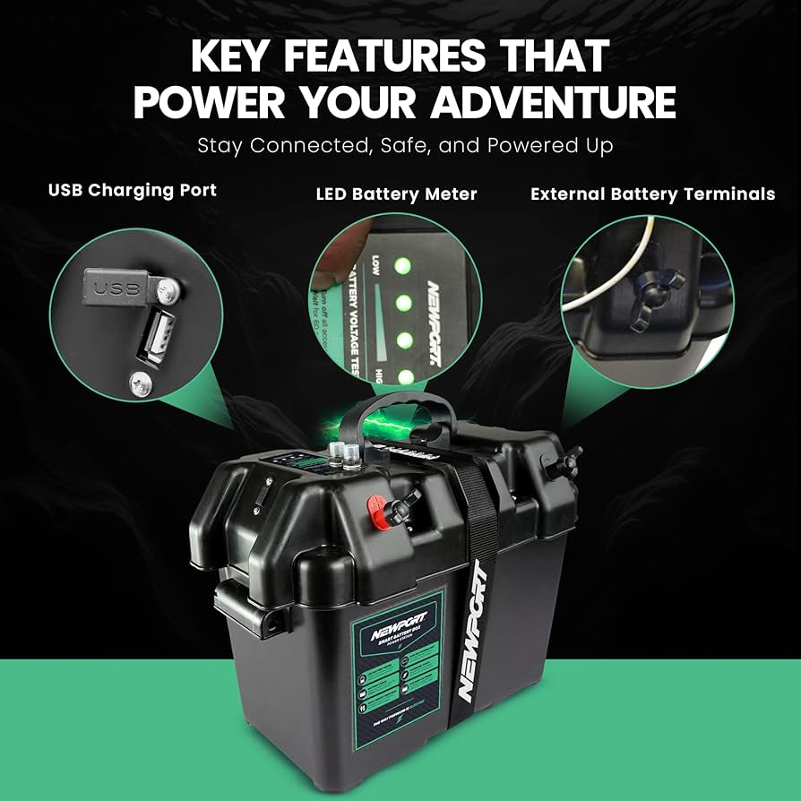 New Other Newport Smart Battery Box Power Station With USB & DC Ports, Black