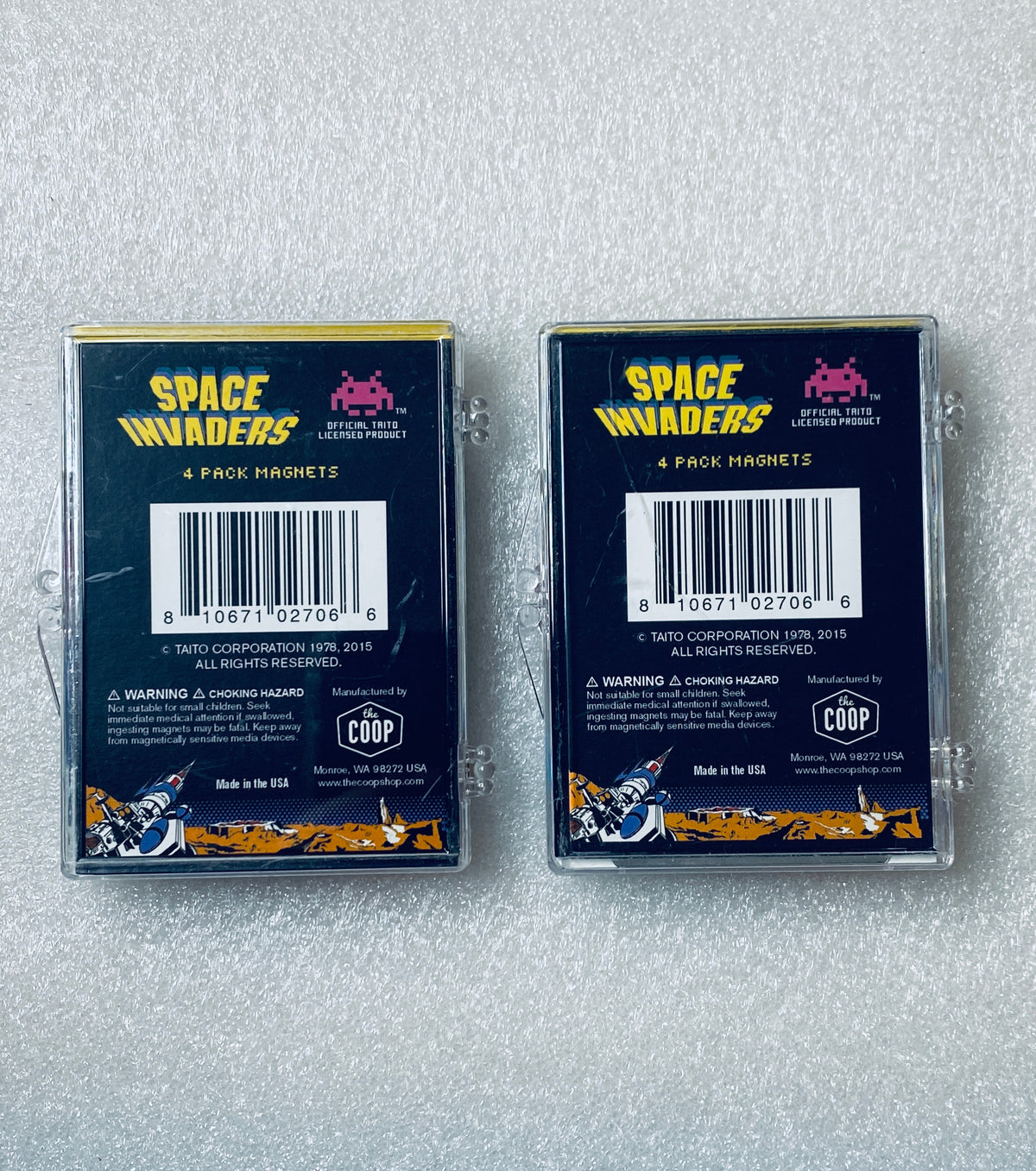 Lot Of 2 - New Other The Coop Space Invaders 1.5" Magnets, (8 Magnets Total)