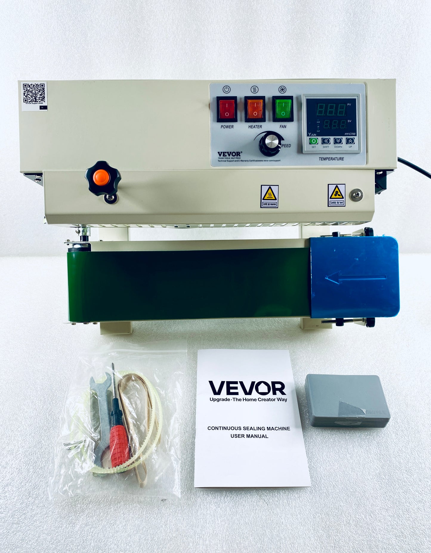 New Open Box VEVOR Continuous Bag Band Sealing Machine With Temperature Control