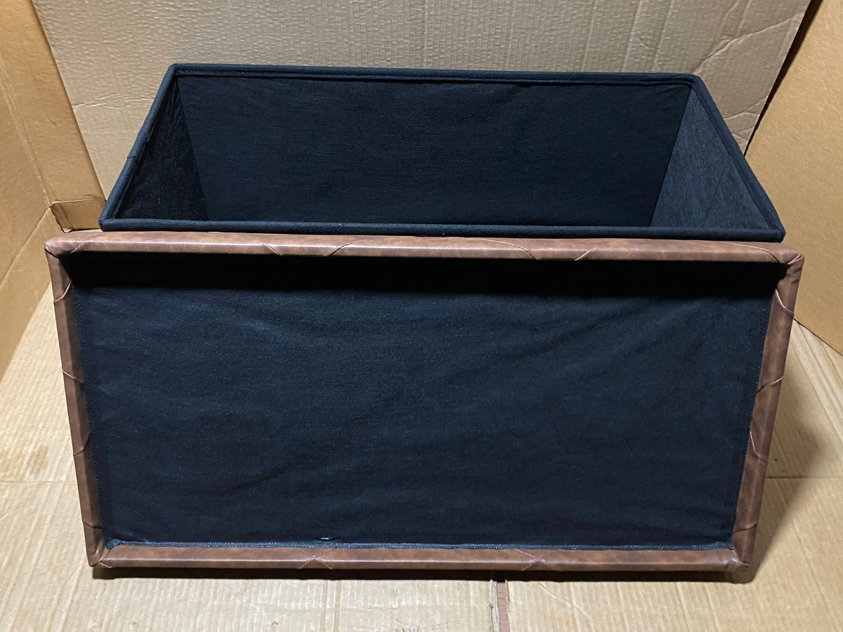 New Open Box SONGMICS 43.3" Folding Storage Ottoman Bench, Coffee Brown