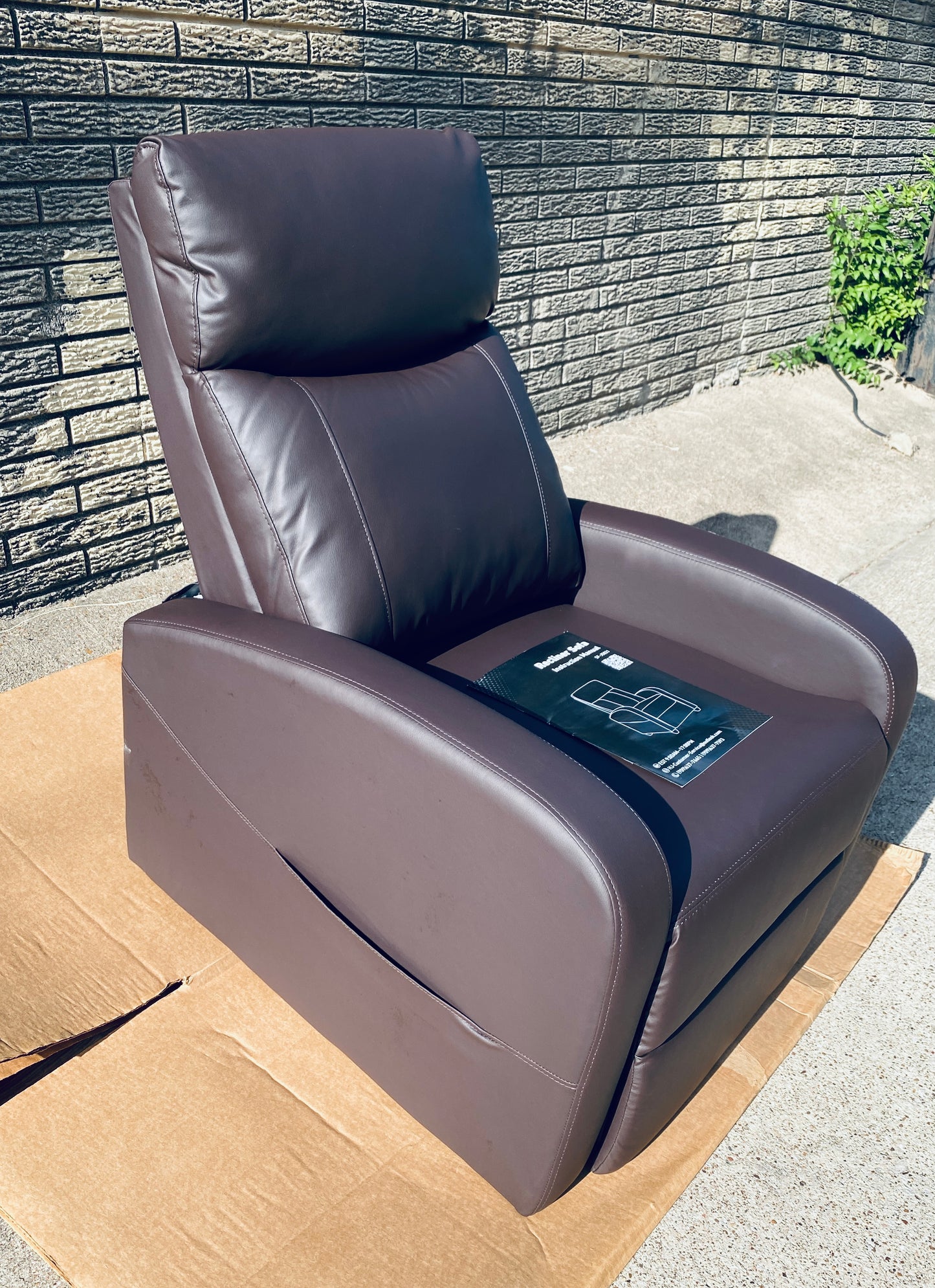 New Other SweetCrispy Home Theater Reclining Chair With Lumbar Support, Brown