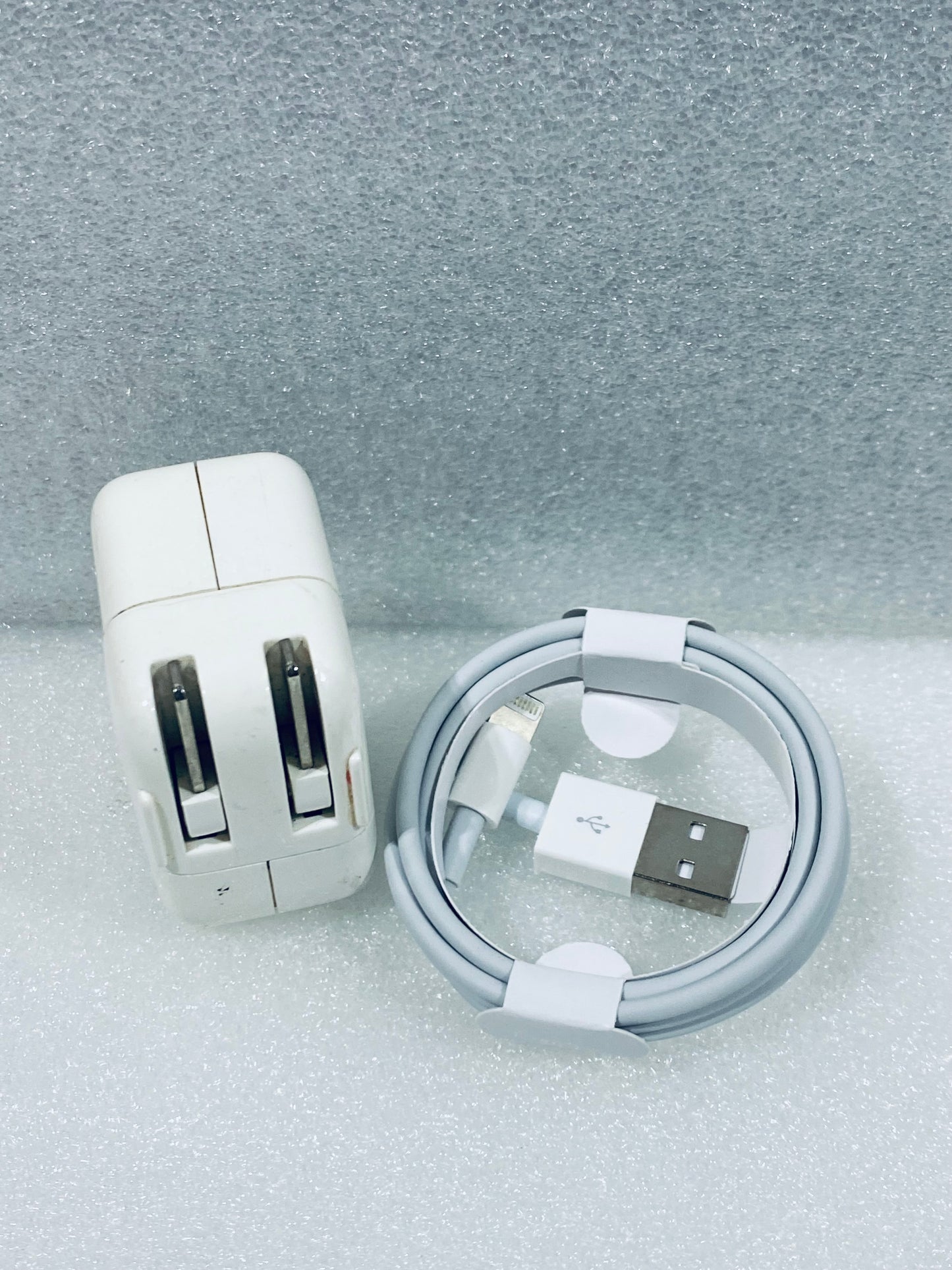 #88 - Original/OEM Apple 10W USB AC Power Adapter/Charger Brick, A1357 & Lightning Cable - (IN CONDITION AS SHOWN) - (READ)