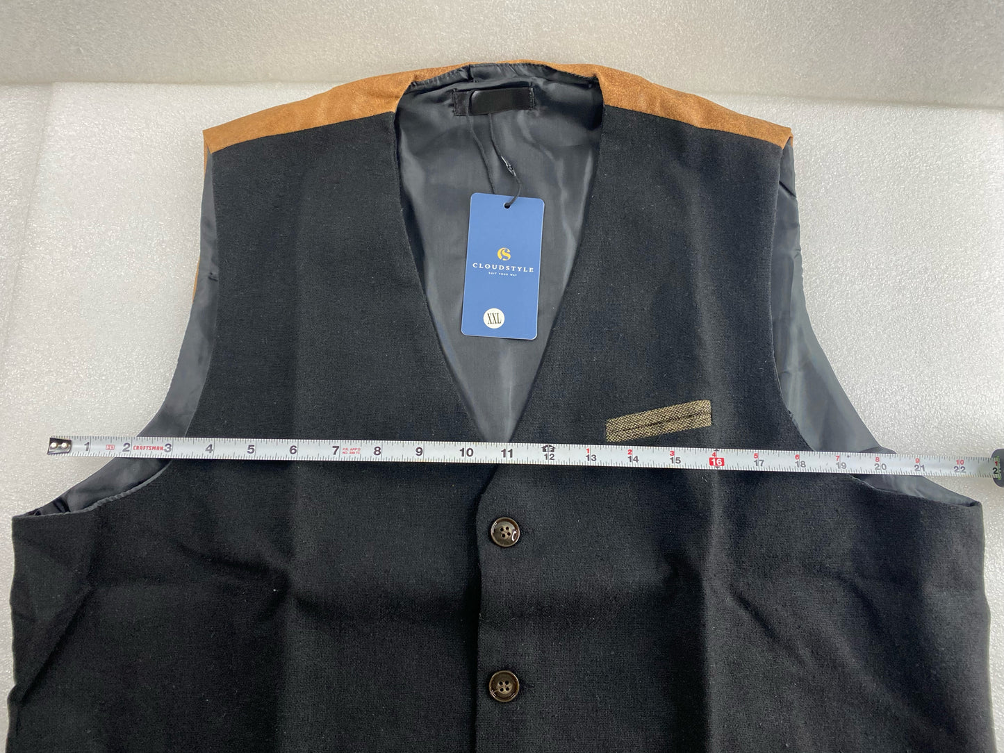 New CloudStyle Men's Single Breasted Casual Business Formal Suit Vest, Size XXL