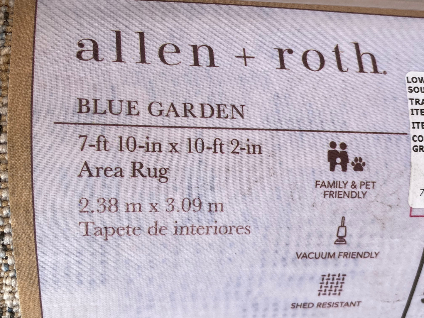 New Other - Allen + Roth Blue Garden 7’ 10” x 10’ 2” Rectangular Area Rug