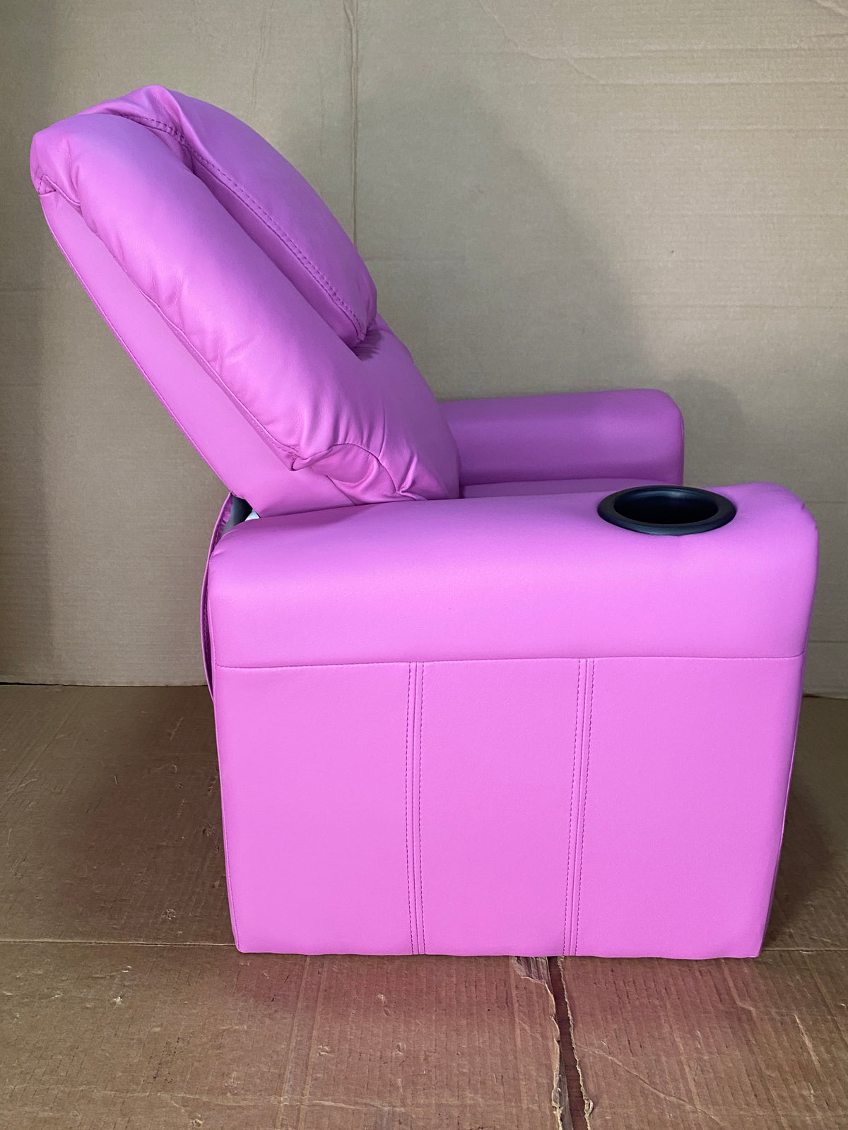 New Open Box Flash Furniture 27in. Hot Pink Vinyl Upholstered Kids Accent Chair