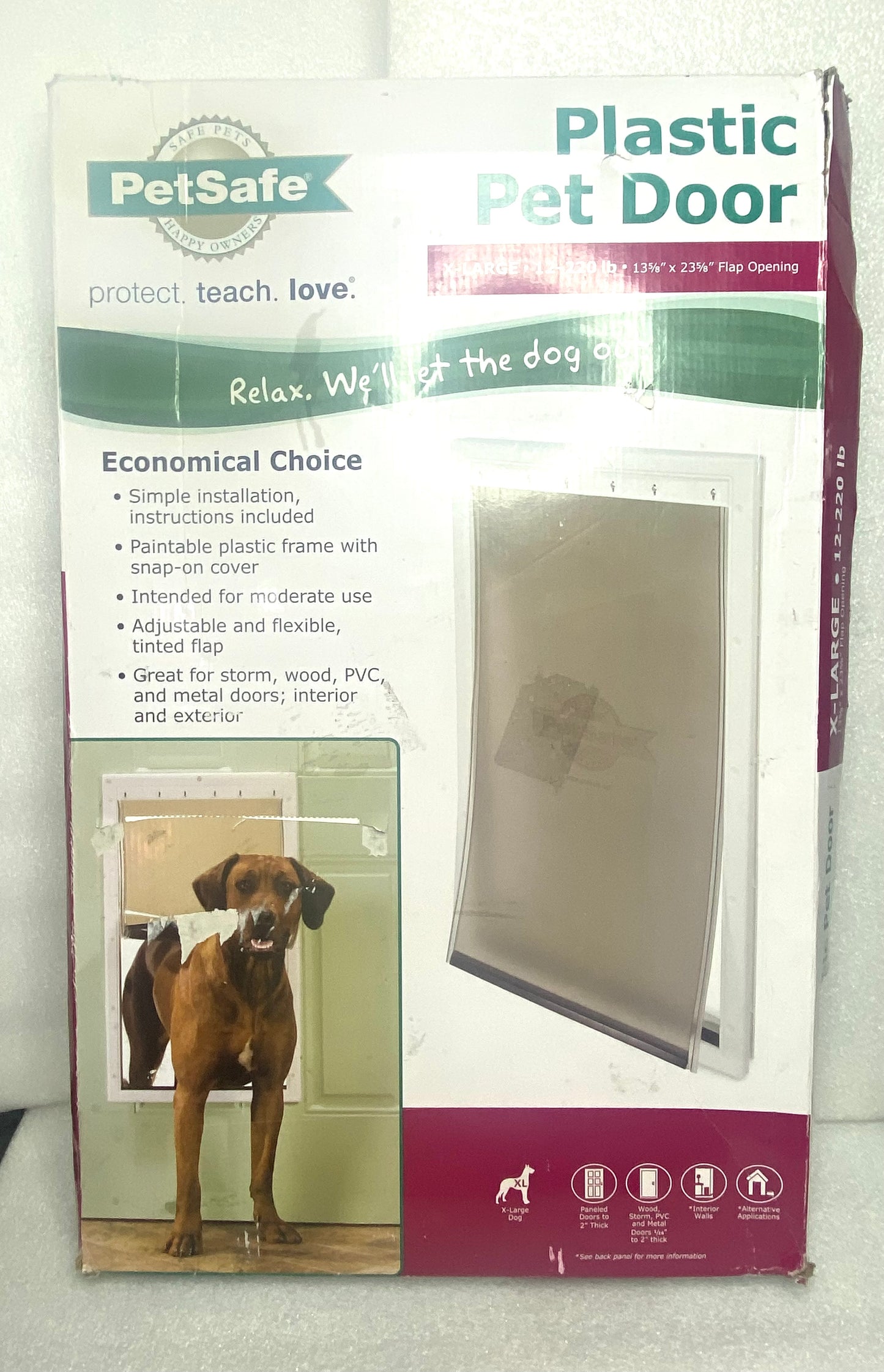 new Other - PetSafe Plastic Pet Door for Extra Large Dogs Weighing Up to 220 lb - (READ)