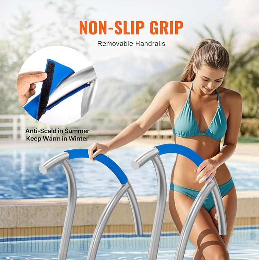 Set Of 2 New Other VEVOR Stainless Steel 30” x 30” Pool Handrails W/ Base Plate