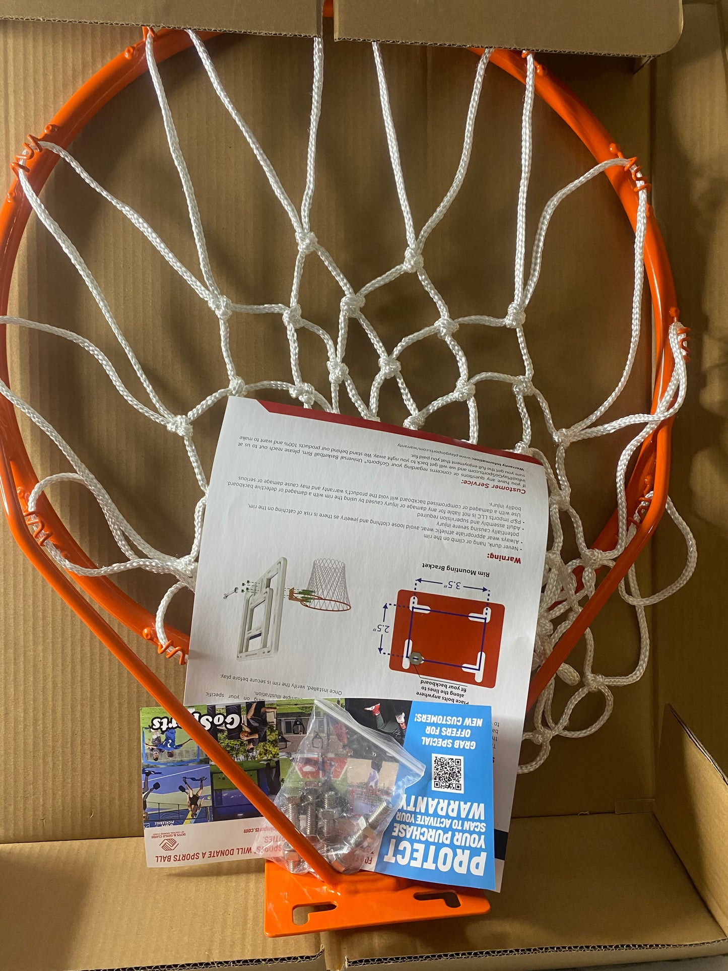 New Open Box GoSports Universal 18" Steel Replacement Basketball Rim With Net