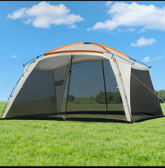 Like New DMH Outdoors 12’x12’ Screen House Tent With Mesh Walls & 2 Zipper Doors