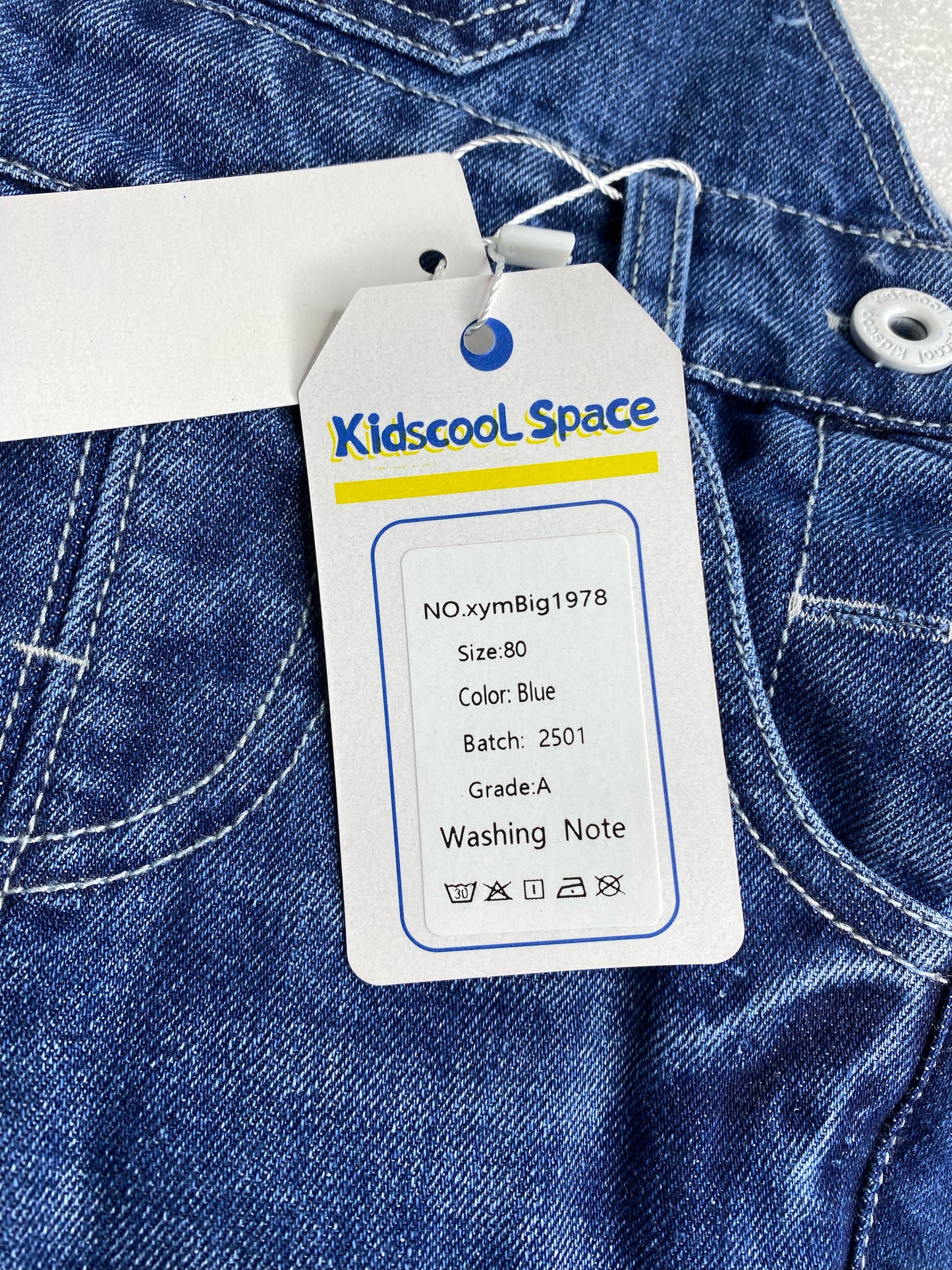 New Kidscool Space Size 12-18 M Baby Overall Small Bib Pocket Denim Workwear
