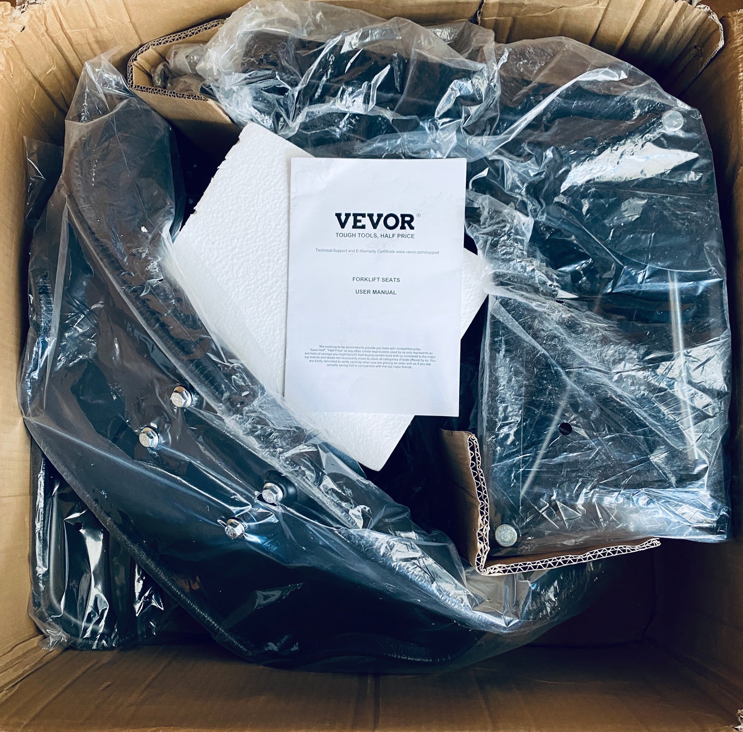 New Other VEVOR Universal Adjustable Forklift/Tractor Seat With Micro Switch, Black