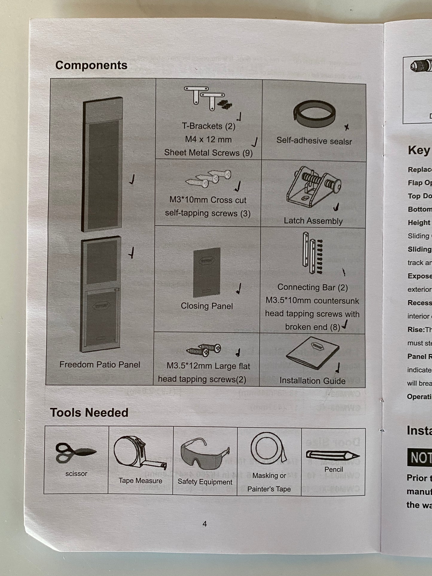 New Other VEVOR Dog Door For Sliding Glass Door W/ 75 7/8"-80 11/16" Height