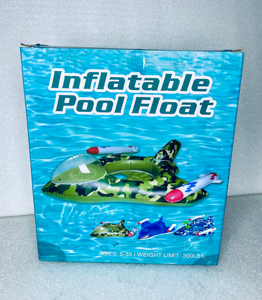 #70 - new Inflatable Pool Float, Weight Limit 300lbs Camo Ship W/Missles- (READ) - (IN CONDITION AS SHOWN)