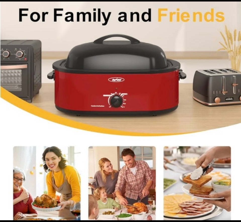 New Sunvivi Classical 20 Quart Roaster Oven ZER001RD-11-SV, Red